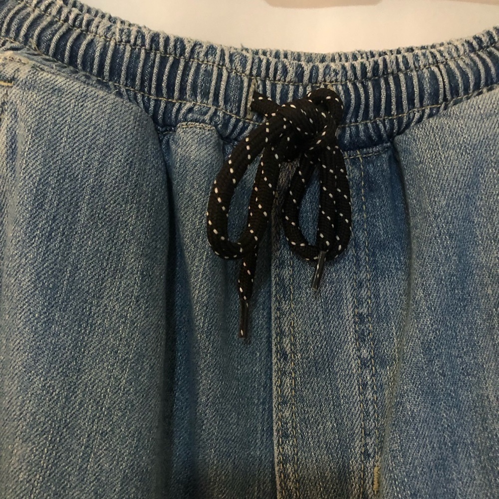 FREE PEOPLE Sloane Destructed Denim Jogger Pants Size XS - Picture 7 of 8